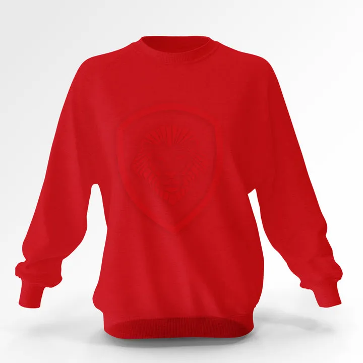 Women's VT Lion Shield Embossed Red Sweater