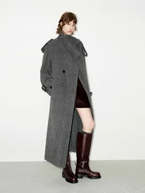 Wool Blend Scarf Coat