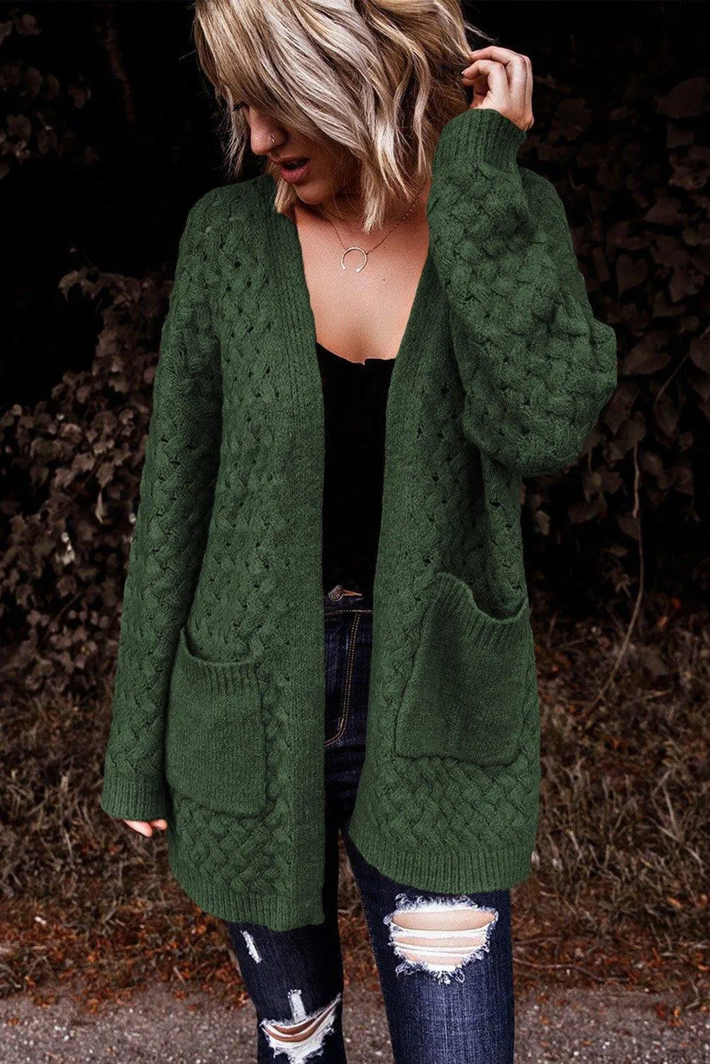 Woven Knitted Cardigan