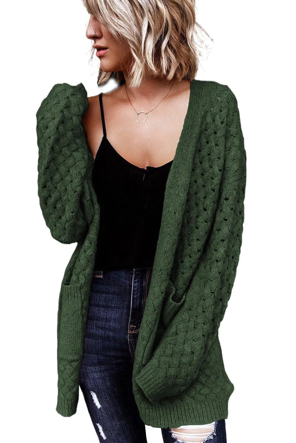 Woven Knitted Cardigan