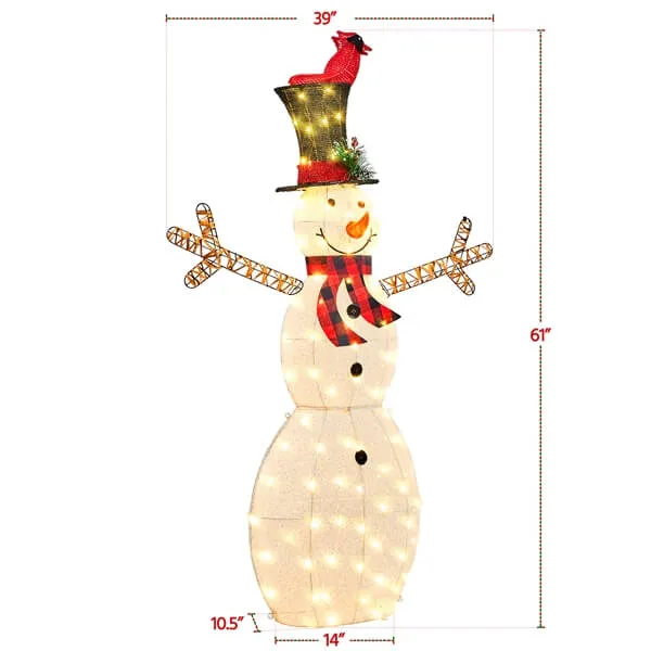 Yaheetech 5 FT Lighted Christmas Snowman