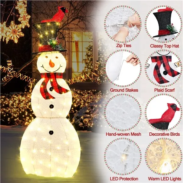 Yaheetech 5 FT Lighted Christmas Snowman