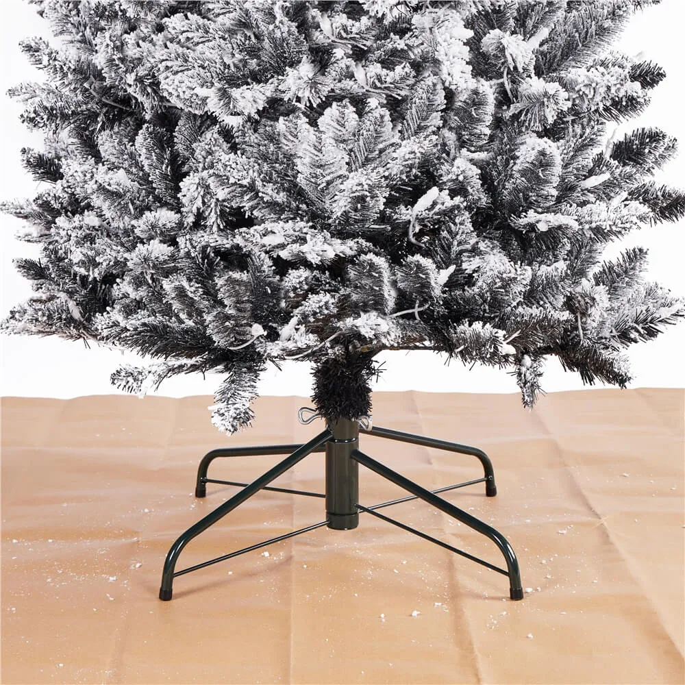 Yaheetech 6Ft/7.5Ft Pre-lit Flocked  Artificial Christmas Tree