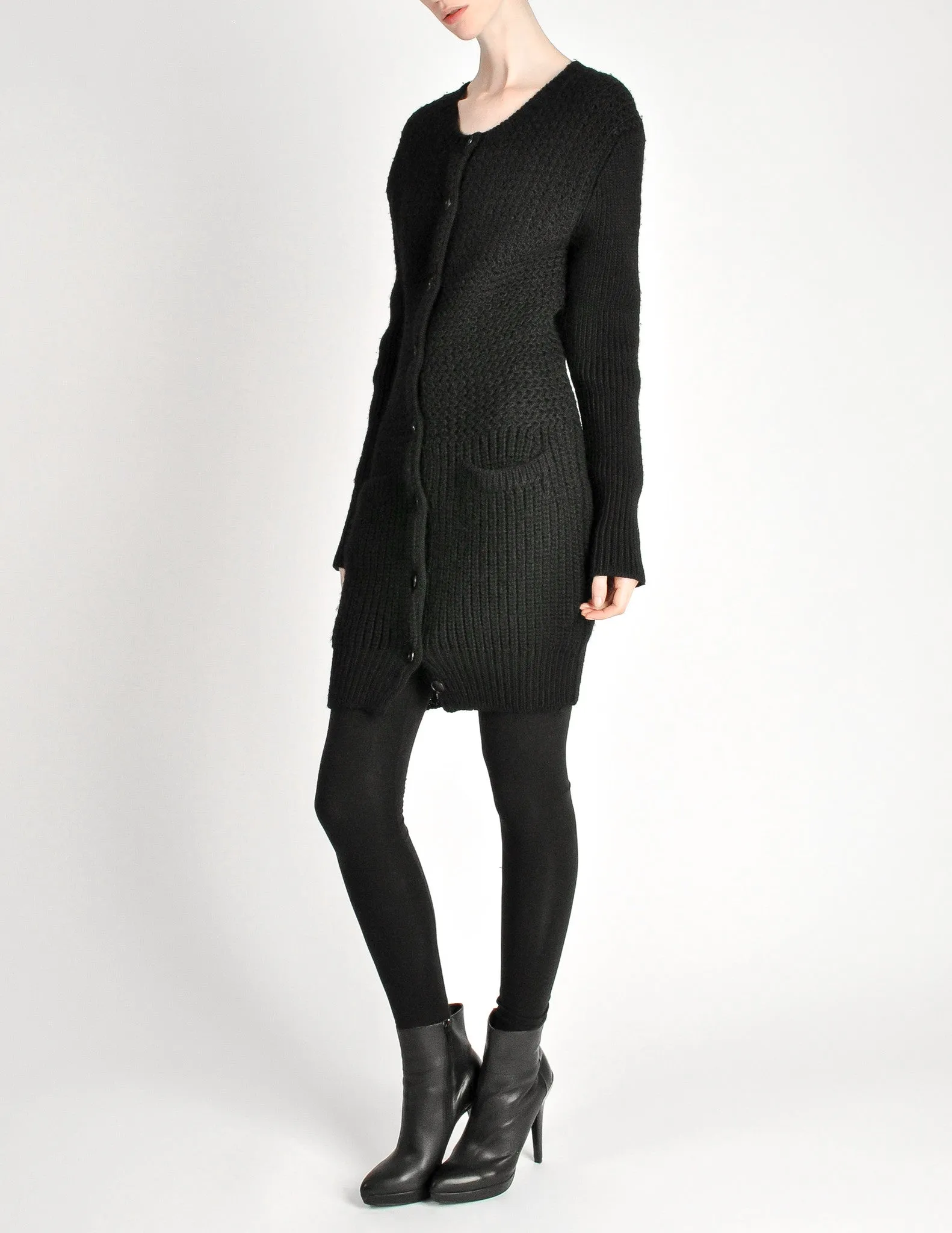 Yohji Yamamoto Vintage Black Knit Long Sweater